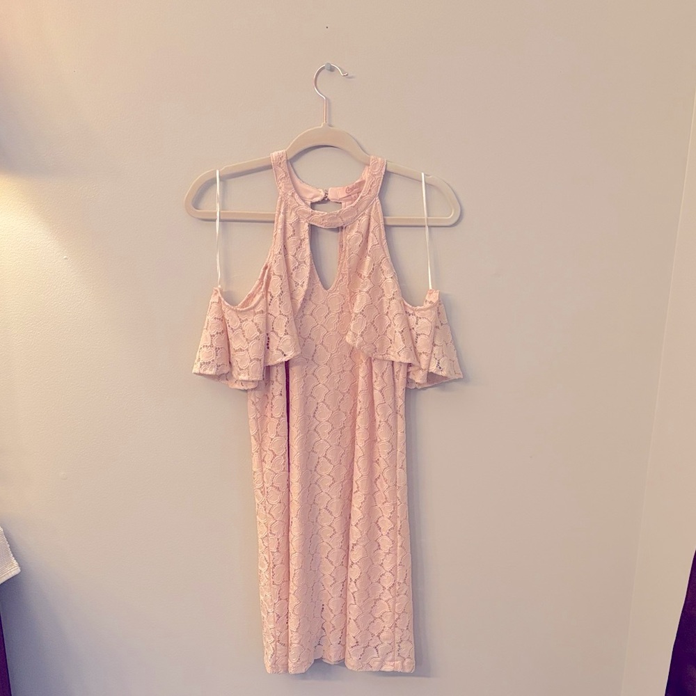 Candies Pale Pink Halter Dress, Juniors